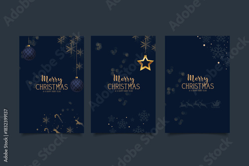  Happy Holidays, season greeting and new year vector mobile social media template card set with Christmas element decoration,christmas greeting card,christmas poster