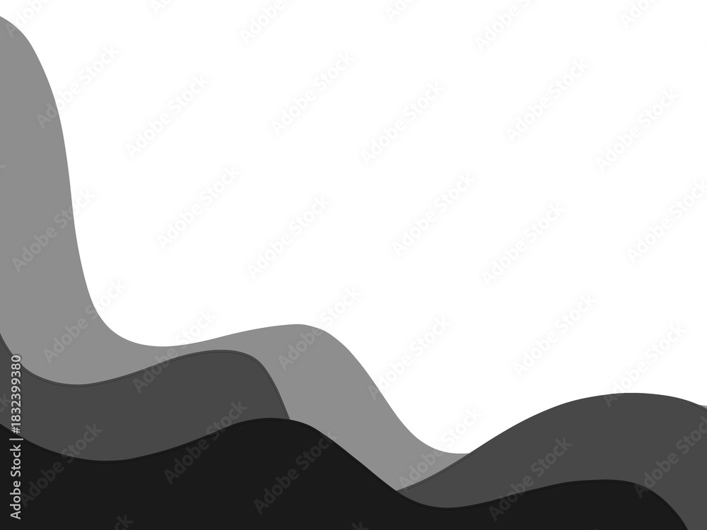 Obraz premium Black and grey wave curve waving line art grafis