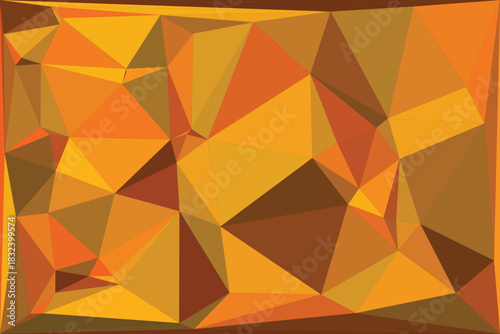 Abstract geometric background pattern with seamless polygonal triangle design in orange and yellow color for a modern vector wallpaper texture