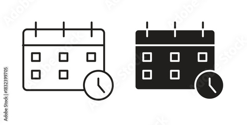 Schedule icon simple vectors in black, suitable for projects