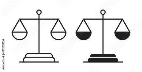 Scales icon simple vectors in black, suitable for projects