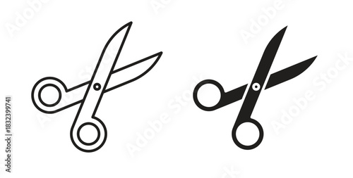 Scissors icon simple vectors in black, suitable for projects