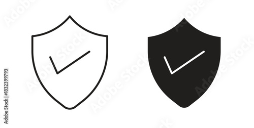 Security icon simple vectors in black, suitable for projects