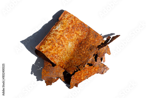 Piece of old rusty of zinc sheet