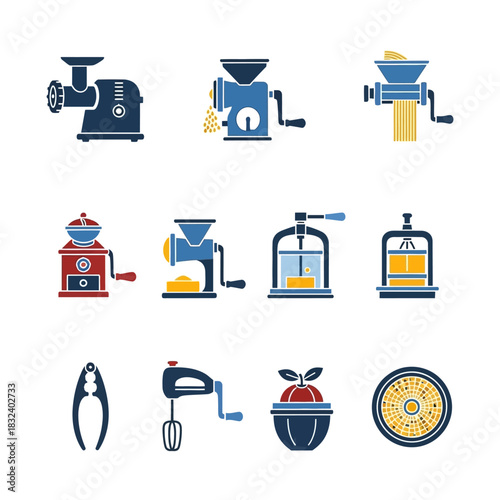 Collection of Kitchen Appliances and Utensils Illustrations.
