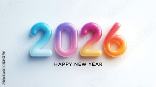 Colorful 2026 balloon numbers celebrating the New Year with a cheerful and festive design