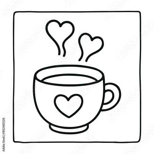 Bold and Easy Valentine's Day Coloring Page for Kids and Adults,  Cozy Love Coloring Page, Cute and Cozy, Bold and Easy, Fun Romantic, Hygge-Inspired Designs, Valentine's Day, Self-love, Victor art.