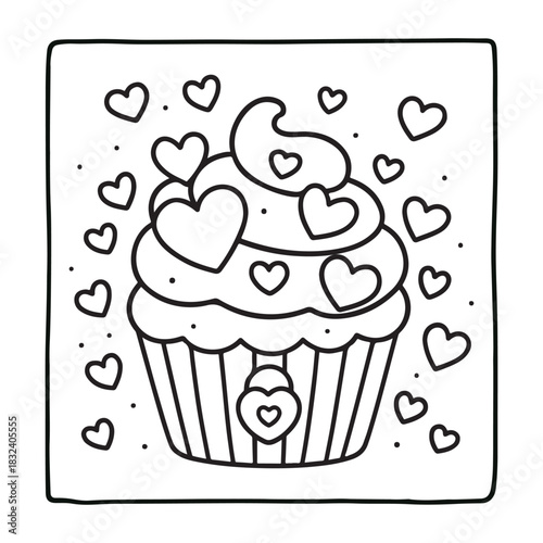 Bold and Easy Valentine's Day Coloring Page for Kids and Adults,  Cozy Love Coloring Page, Cute and Cozy, Bold and Easy, Fun Romantic, Hygge-Inspired Designs, Valentine's Day, Self-love, Victor art.