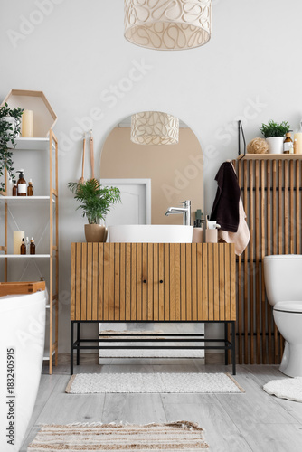 Interior of light bathroom ...