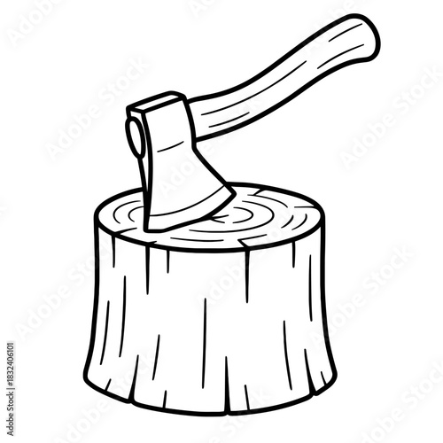 Axe on Stump: The iconic image of an axe firmly embedded in a weathered stump, a symbol of labor, craftsmanship, and the raw power of nature's tools.