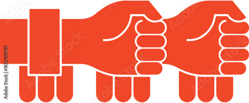 Two hands clasped together in solidarity