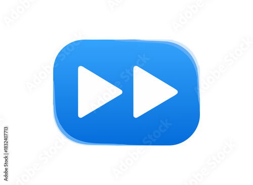 Free Download Blue Play Button Icon With Two Forward Arrows on Black Background - GFXLoad