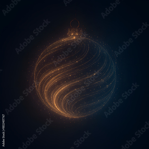 Festive Bauble's Radiance: a dazzling, luminous ornament. The radiant decoration, shimmering with intricate patterns and a captivating glow. A seasonal symbol of festive charm and holiday cheer.