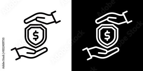 Saving Icon Of Flat Black And White Style 
