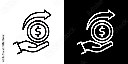Expense Icon Of Flat Black And White Style 