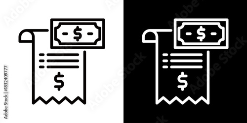Bill Icon Of Flat Black And White Style 