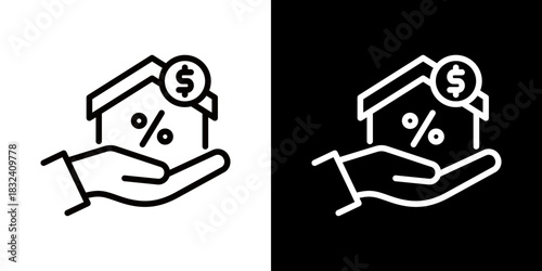 Mortgage Icon Of Flat Black And White Style 