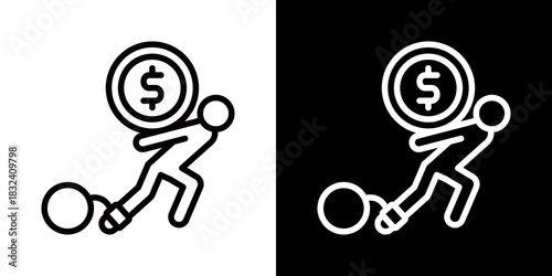 Liability Icon Of Flat Black And White Style 