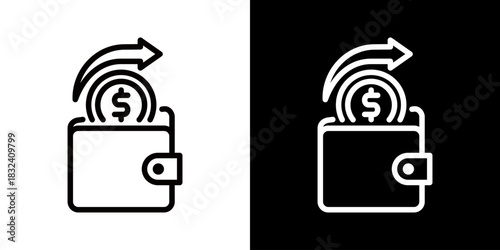 Spending Icon Of Flat Black And White Style 