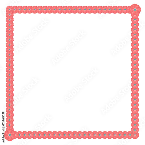 red square frame with clipping path