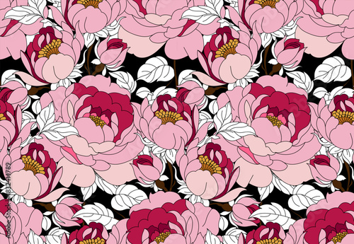 Seamless flowers pattern in vector. Abstract flower pattern design