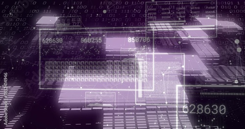 Displaying central translucent panels with keyboard keys in purple data view, showing 628630