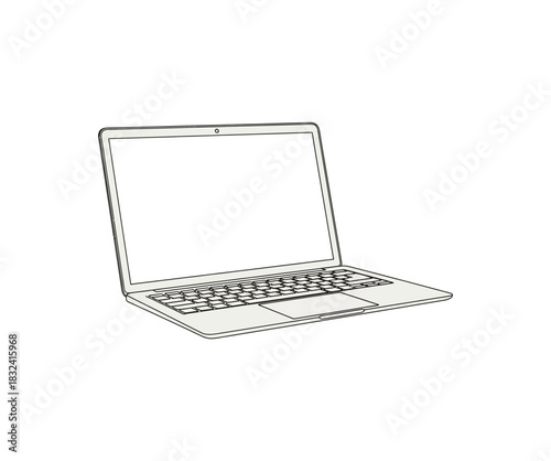 Laptop Illustration - A Sleek and Modern Design for Digital Use.
