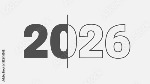 Visual transition representing the passage from 2025 to the new year 2026 symbolically depicted
