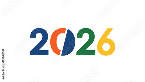 Colorful 2026 Typography Symbolizing the Future With Optimism and Bright Prospects