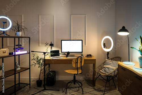 Interior of blogger's offic...