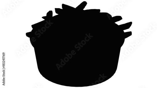 Bold fries silhouette illustration ready for menu designs or fast food ads perfect for restaurant promotions