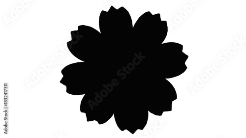 Elegant cherry blossom silhouette for Asian-inspired designs and creative projects