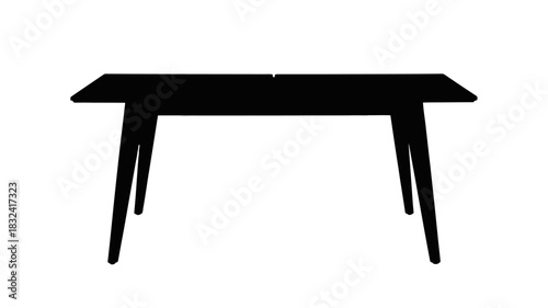 Sleek minimal table illustration, perfect for modern interior design and furniture mockups, transparent background