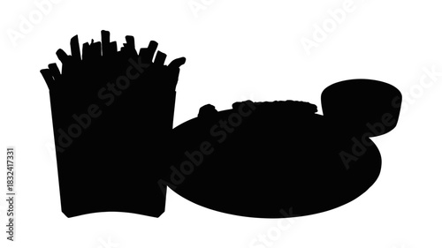 Craving comfort food? Delicious burger with crispy fries ready to enjoy at your next casual meal