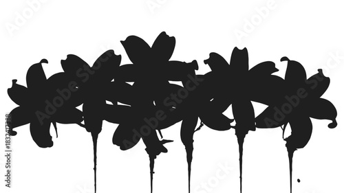 Elegant floral silhouette illustration for creative design projects and backgrounds of lilies flowers pattern