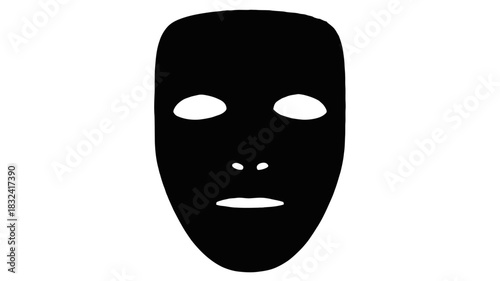 Mysterious faceless mask design for anonymity, halloween, or theatrical performance use cases