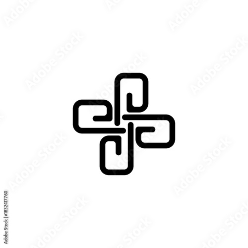 abstract circular P logo, simple P design