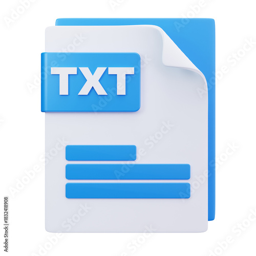 Billede på lærred 3D TXT Document Plain Text Icon