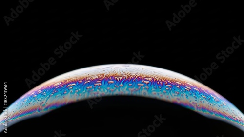 Vibrant Swirling Colors on a Soap Bubble Surface