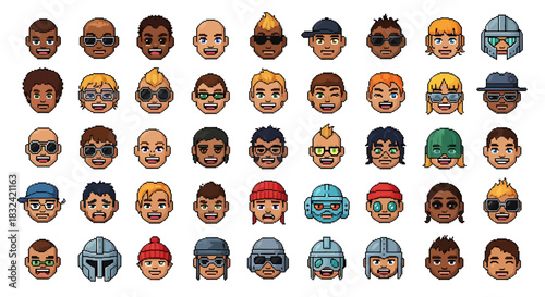 Pixelated Face Avatars A Diverse Collection of Character Portraits for Digital Representation
