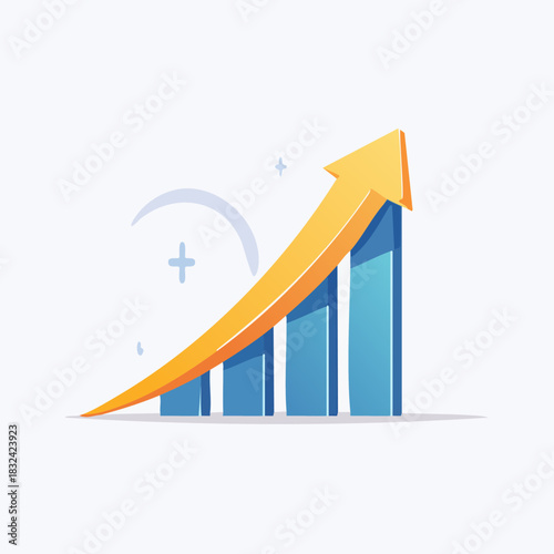 Growth Chart with Upward Arrow - Business Success.