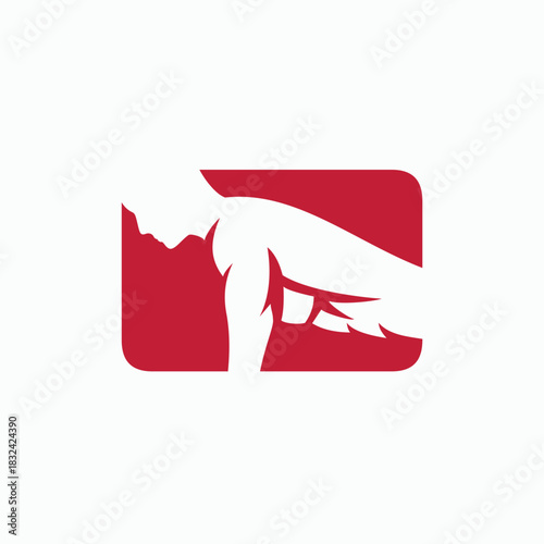 a cropped silhouette of a man doing a push up logo