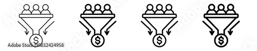 Conversion Funnel Icon Set Different Style Collection
