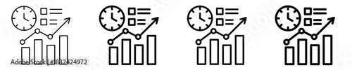 Real-Time Analytics Icon Set Different Style Collection
