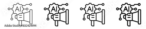 Ai In Marketing Icon Set Different Style Collection
