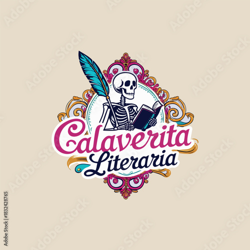 calaverita literaria logo icon vector .