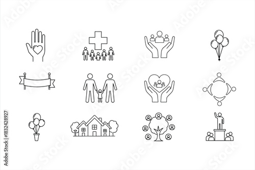 Community Support Line Icons