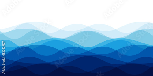 Sea waves layered vector background illustration and sea beach vector illustration.