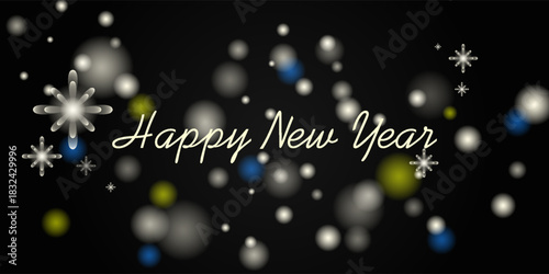 Happy newyear letters banner, vector art and illustration. can use for, landing page, template, ui, web, mobile app, poster, banner, flyer, background