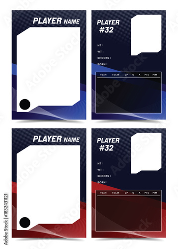 Sport player trading card frame border template